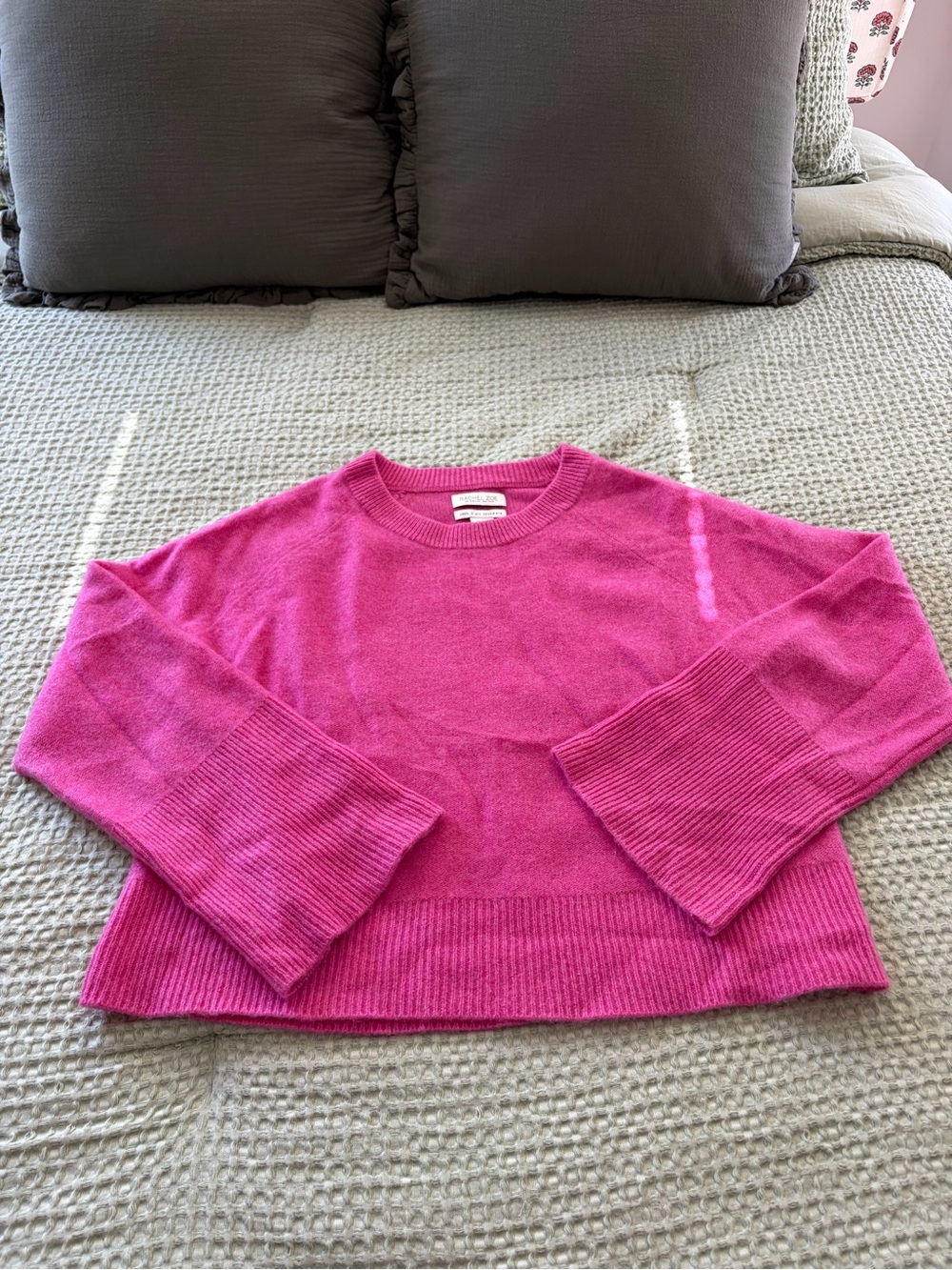 Rachel Zoe Hot Pink Cashmere Crewneck Sweater